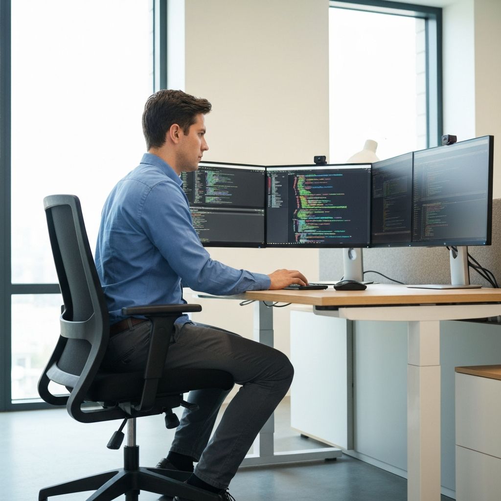 Developer working at computer